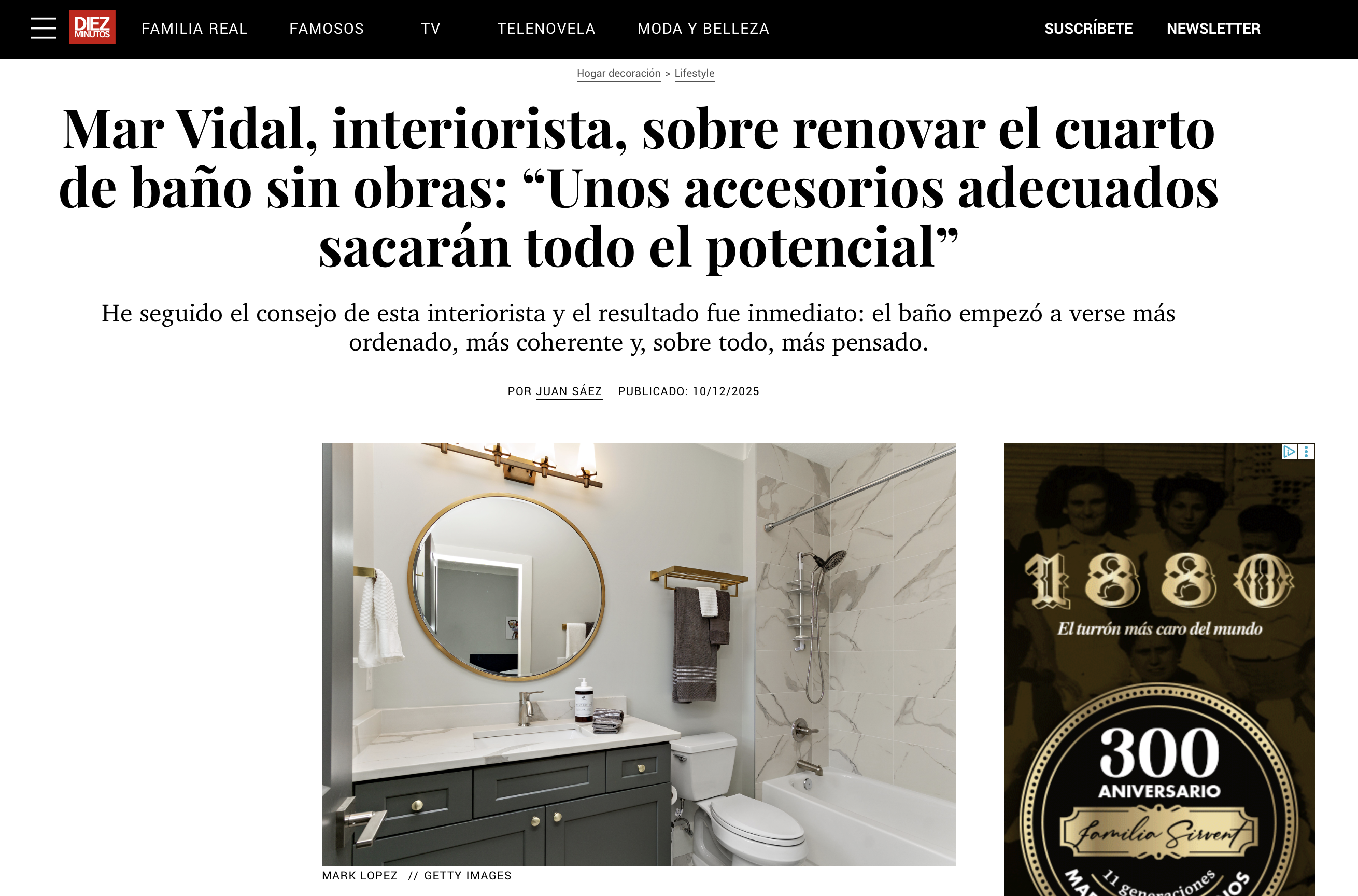 Mar Vidal en la revista diez minutos